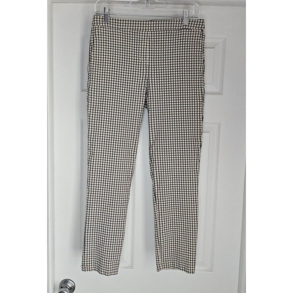 Massimo Fabbro Italy Womens 10 Windowpane Check Ankle Pants Stretch Crop Preppy